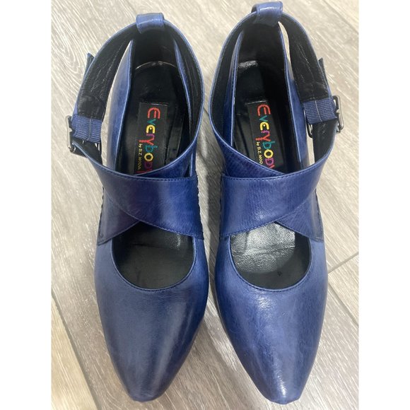 Everybody by BZ Moda Blue Mary Jane Pointed Toe Shoes 36.5 - Picture 3 of 8